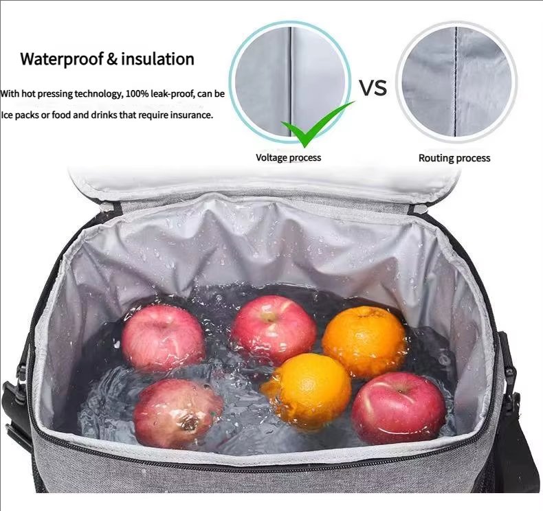 Custom Expandable Food Insulated Lunch Bag Double Deck Leakproof Portable Container Cooler Box Tote for Work Office - product detail