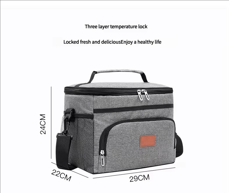 Custom Expandable Food Insulated Lunch Bag Double Deck Leakproof Portable Container Cooler Box Tote for Work Office - product detail