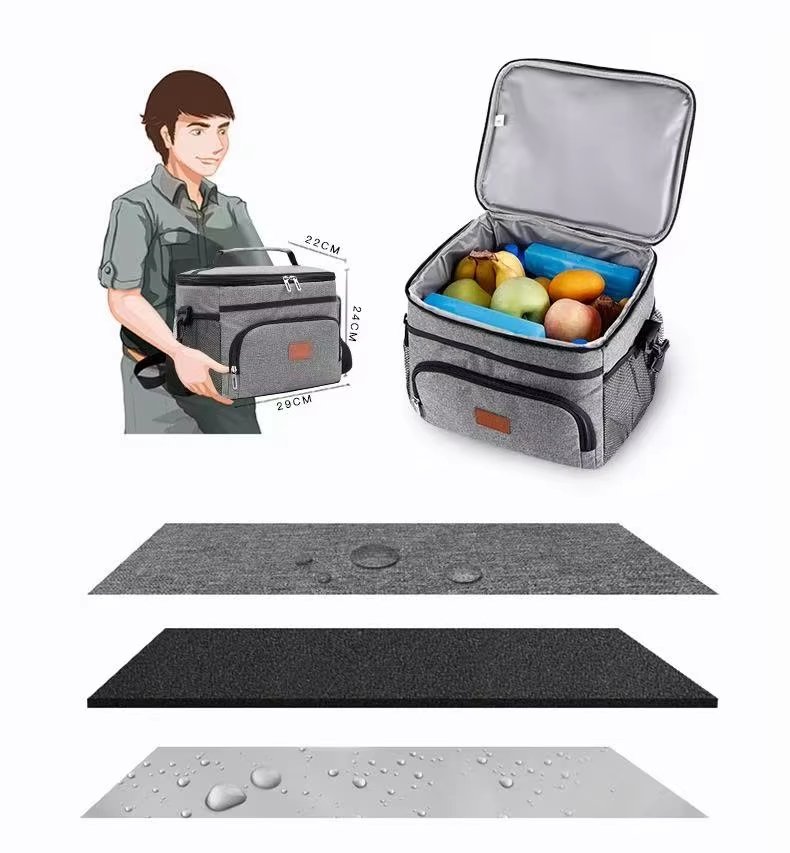 Custom Expandable Food Insulated Lunch Bag Double Deck Leakproof Portable Container Cooler Box Tote for Work Office - product detail
