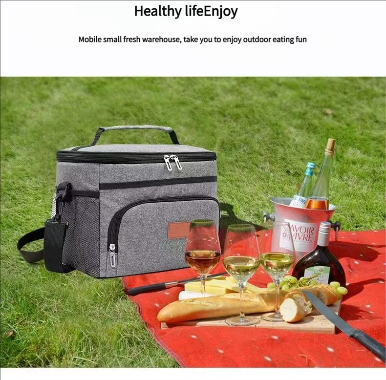 Custom Expandable Food Insulated Lunch Bag Double Deck Leakproof Portable Container Cooler Box Tote for Work Office - product detail