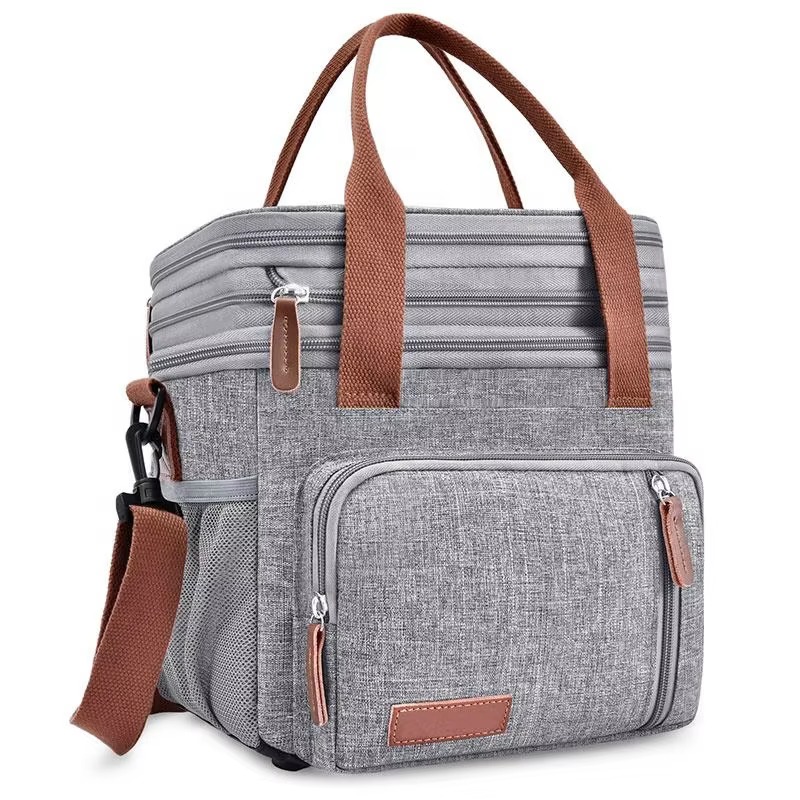 side angle view with shoulder strap extended