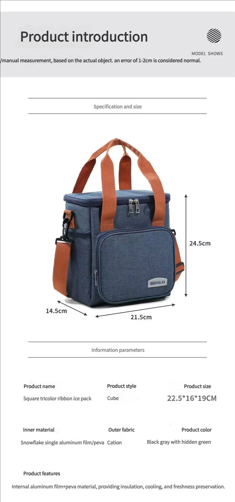 Custom Large Capacity Oxford Cloth Tote Bag Collapsible Cooler for Beach Picnic Shopping and Grocery Tote - product detail