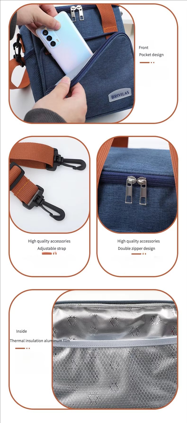 Custom Large Capacity Oxford Cloth Tote Bag Collapsible Cooler for Beach Picnic Shopping and Grocery Tote - product detail