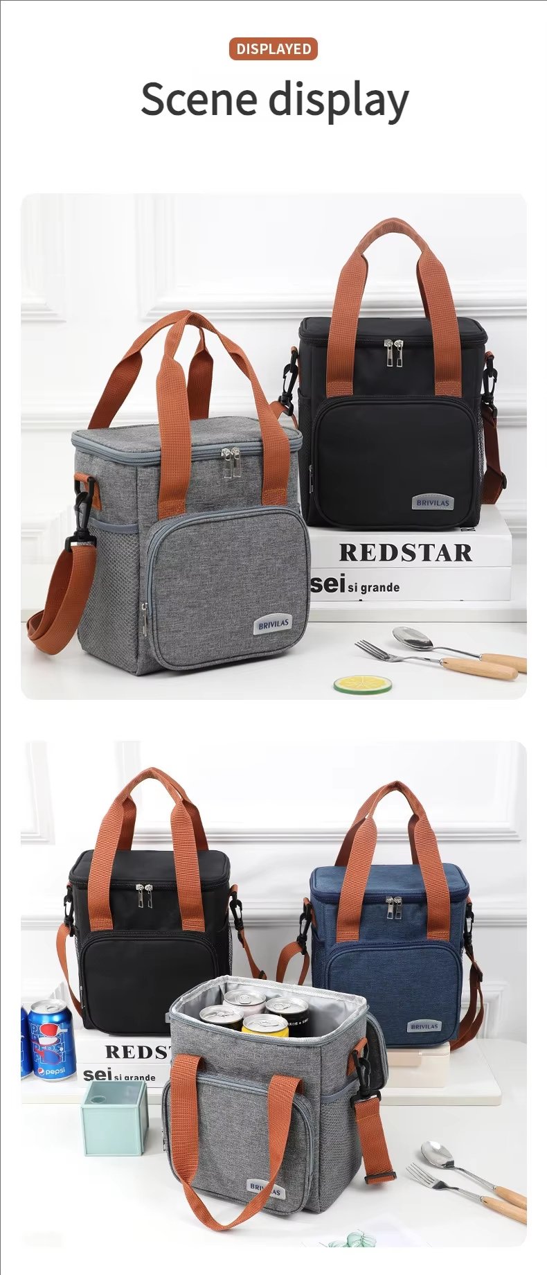 Custom Large Capacity Oxford Cloth Tote Bag Collapsible Cooler for Beach Picnic Shopping and Grocery Tote - product detail
