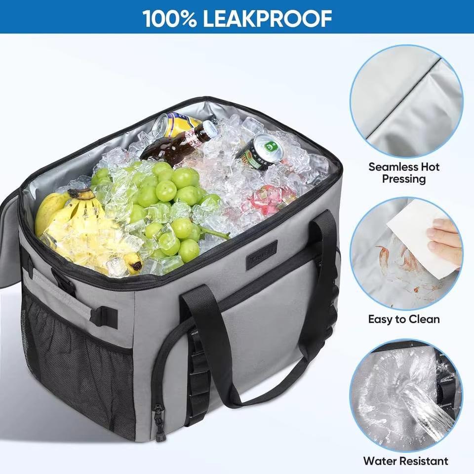 leakproof liner filled with ice, fruit and drinks
