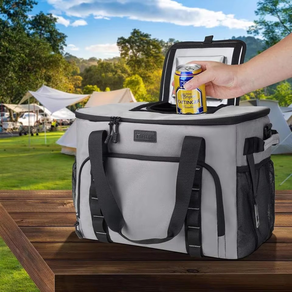hand taking can through top lid opening outdoors