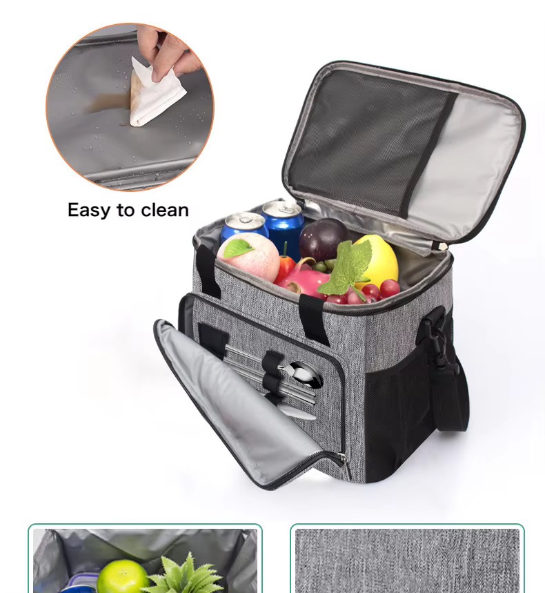easy-clean liner and front cutlery pocket