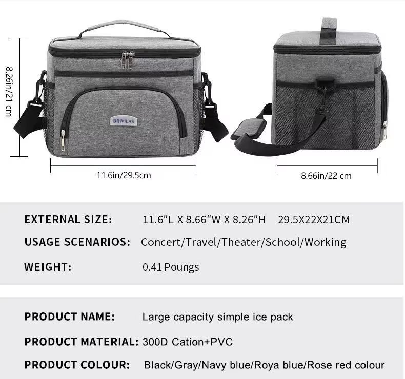 Soft Lunch Box Bento Bag Outdoor Ice Picnic Handbag Waterproof Foil Thermal Insulated Tote Cooler Bag - product detail