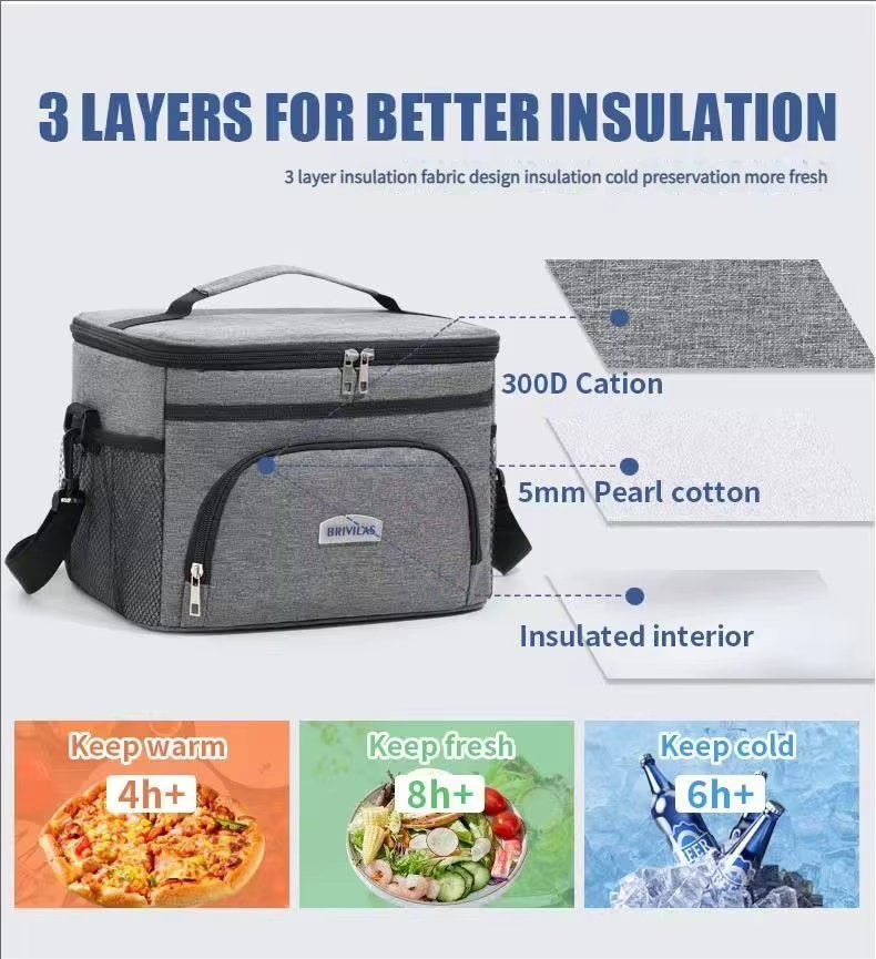 Soft Lunch Box Bento Bag Outdoor Ice Picnic Handbag Waterproof Foil Thermal Insulated Tote Cooler Bag - product detail