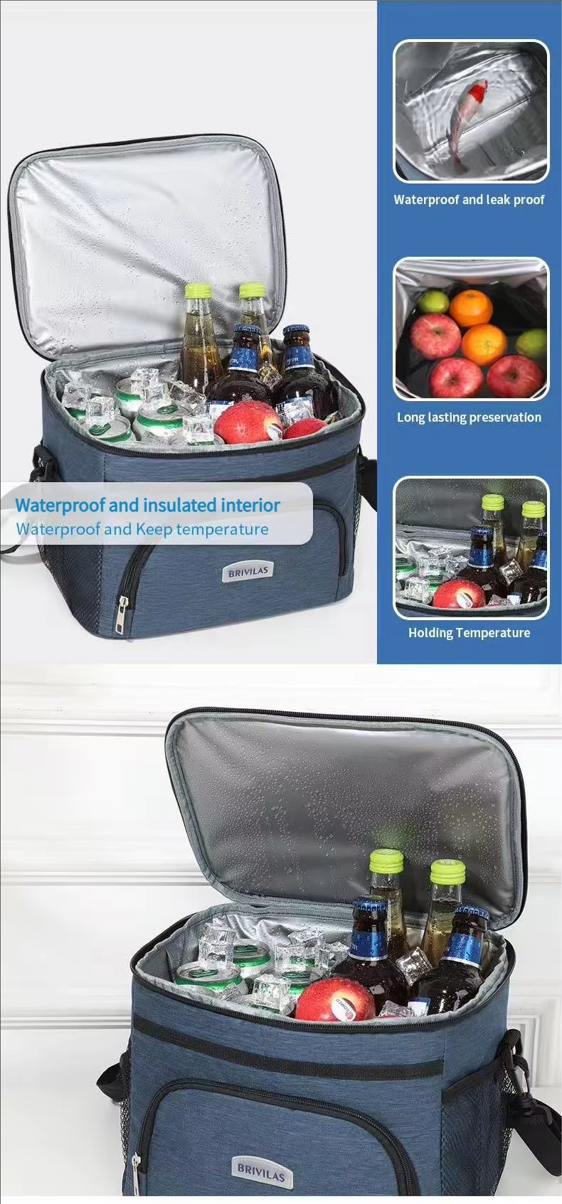 Soft Lunch Box Bento Bag Outdoor Ice Picnic Handbag Waterproof Foil Thermal Insulated Tote Cooler Bag - product detail