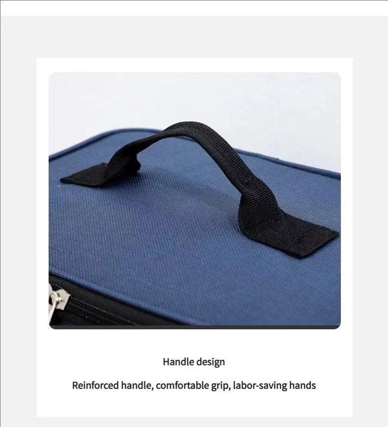 Oxford Waterproof Reusable Large Double Compartment Lunch Bag Wide-Open Cooler Tote for Working Picnic Hiking - product detail