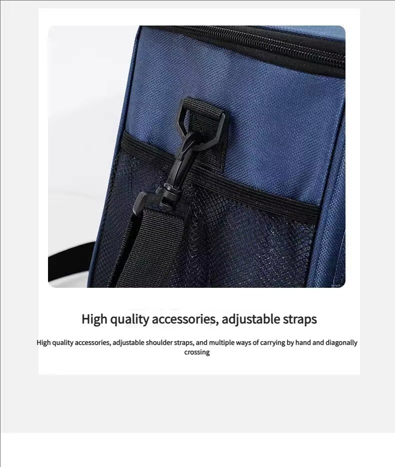 Oxford Waterproof Reusable Large Double Compartment Lunch Bag Wide-Open Cooler Tote for Working Picnic Hiking - product detail