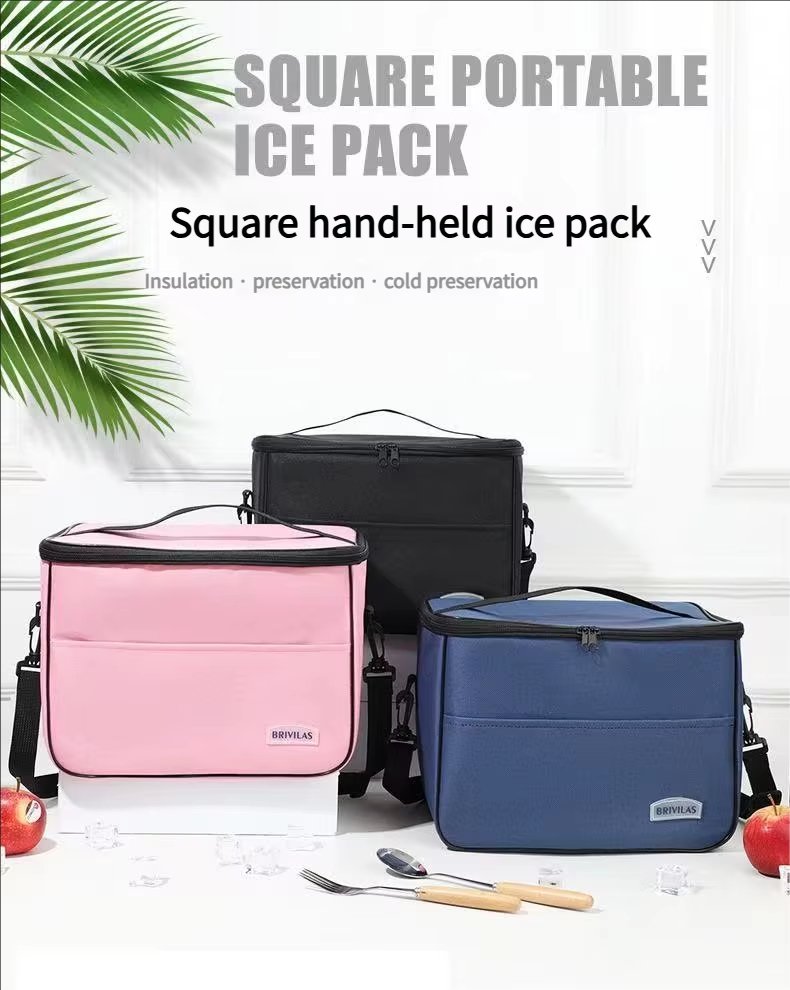 Durable Oxford Insulated Cooler Lunch Bag Custom Cartoon Design for Picnic Use with Box and Bottle - product detail