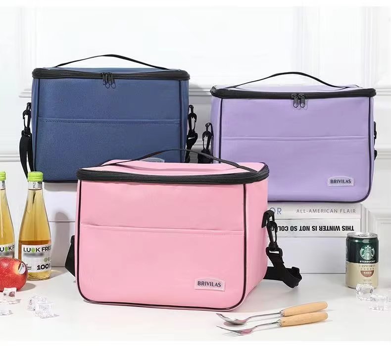 Durable Oxford Insulated Cooler Lunch Bag Custom Cartoon Design for Picnic Use with Box and Bottle - product detail