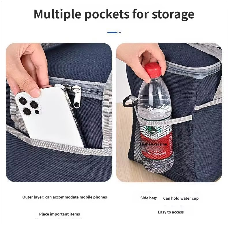 Large Capacity Insulated Cooler Backpack Durable Leak-Proof Cooling Bag Food Thermal Lunch for Picnics Camping Hiking - product detail
