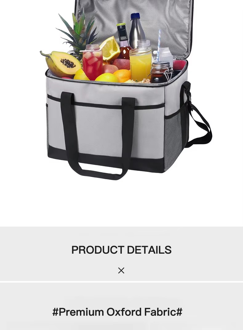 open cooler with fruit and drinks