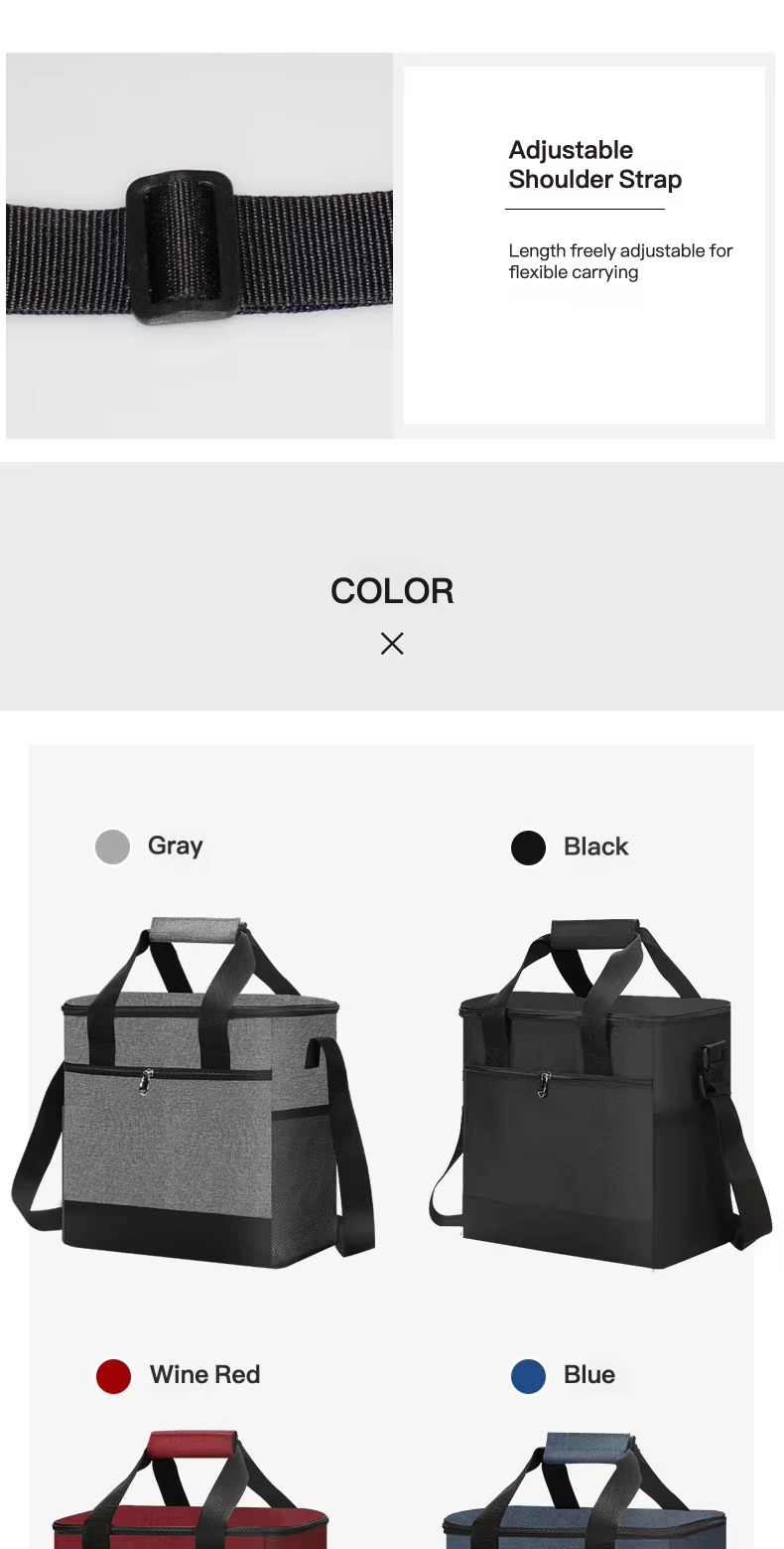 adjustable shoulder strap and color options