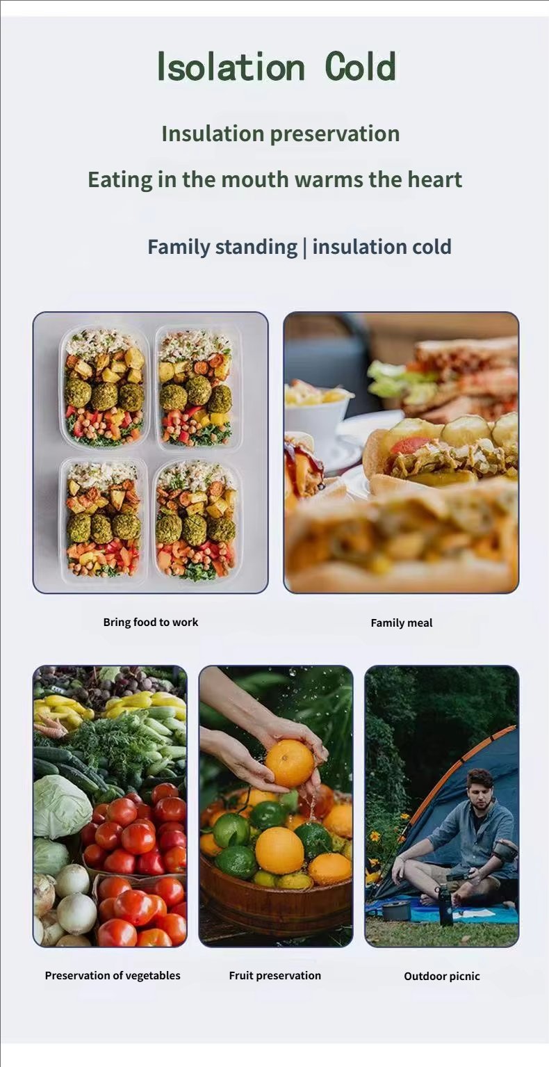 Large Capacity Lunch Cooler Bag Men Double-layer Leakproof PEVA Insulated Soft Box for Picnic - product detail