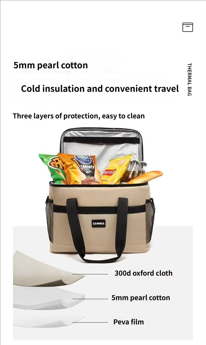 Large Capacity Double Layers Cartoon Printing Crossbody Insulated Lunch Bag for Children Oxford Waterproof Picnic Cooler Bag - product detail