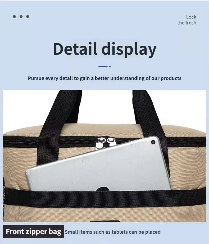 Large Capacity Double Layers Cartoon Printing Crossbody Insulated Lunch Bag for Children Oxford Waterproof Picnic Cooler Bag - product detail