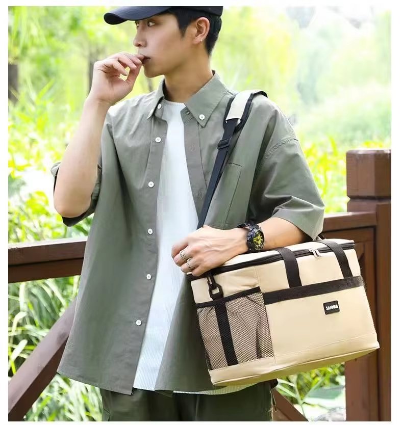 Large Capacity Double Layers Cartoon Printing Crossbody Insulated Lunch Bag for Children Oxford Waterproof Picnic Cooler Bag - product detail