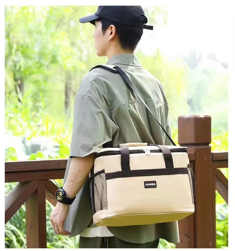Large Capacity Double Layers Cartoon Printing Crossbody Insulated Lunch Bag for Children Oxford Waterproof Picnic Cooler Bag - product detail