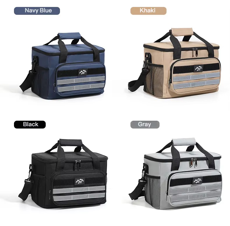 navy blue, khaki, black and gray colors