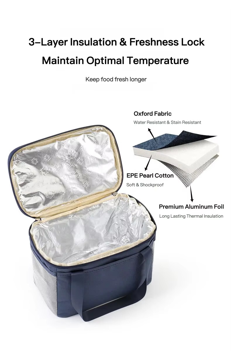 3-layer insulation with Oxford, EPE pearl cotton and foil