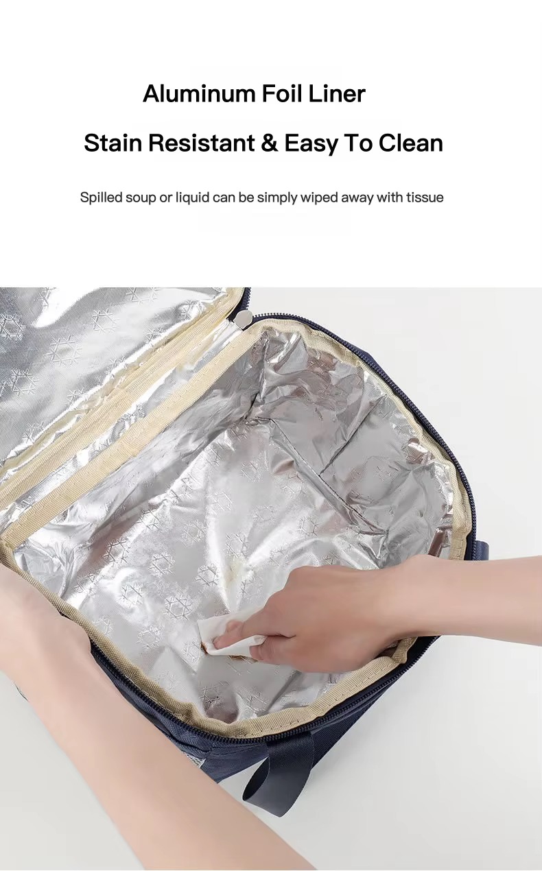 hand wiping aluminum foil liner clean