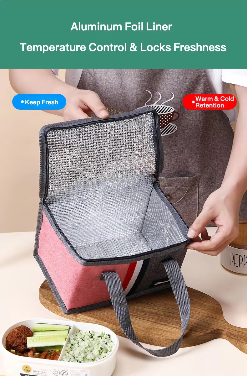 open aluminum foil liner above bento box