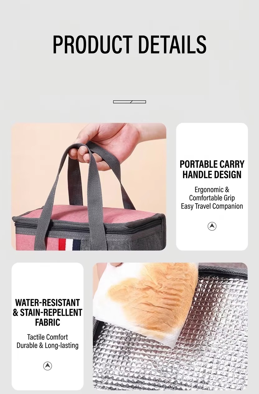 carry handle design and wipe-clean fabric details