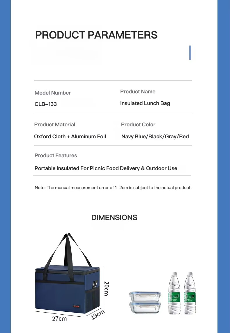 product parameters and small size dimensions with containers