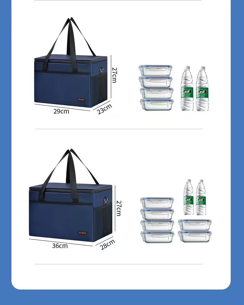 medium and large size dimensions with food containers