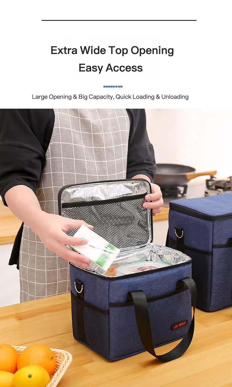 person loading food into wide top opening