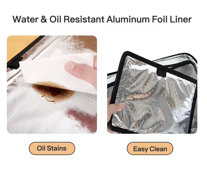 wiping oil stain off foil liner