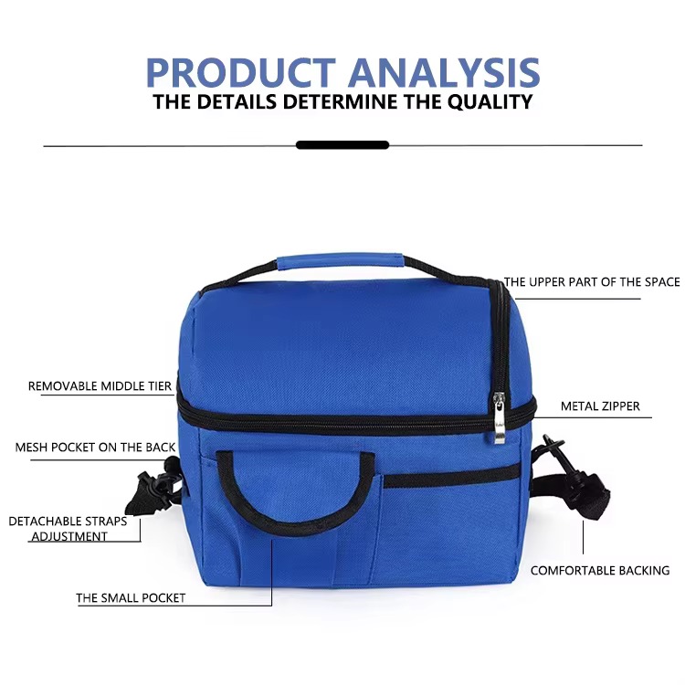 labeled diagram of removable tier mesh pocket straps and metal zipper