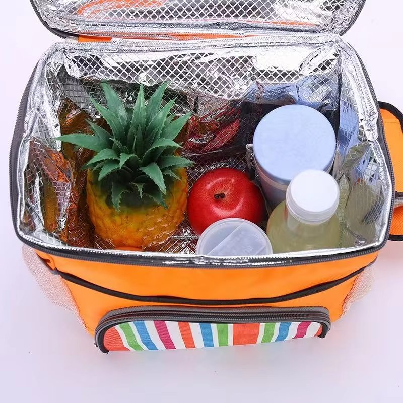 Double Layer Insulated Cooler Backpack with Mesh Pocket Large Capacity Thermal Soft Lunch Bag for Outdoor Picnic - product detail
