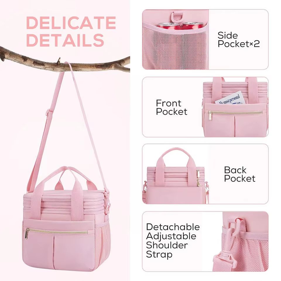 Custom Large Capacity Lunch Bags with Shoulder Strap Waterproof Insulated Ice Box Soft Cooler Cooling Picnic Bag - product detail