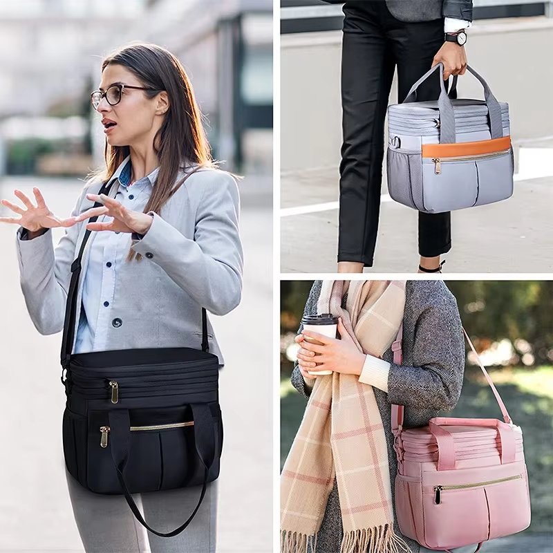 Custom Large Capacity Lunch Bags with Shoulder Strap Waterproof Insulated Ice Box Soft Cooler Cooling Picnic Bag - product detail