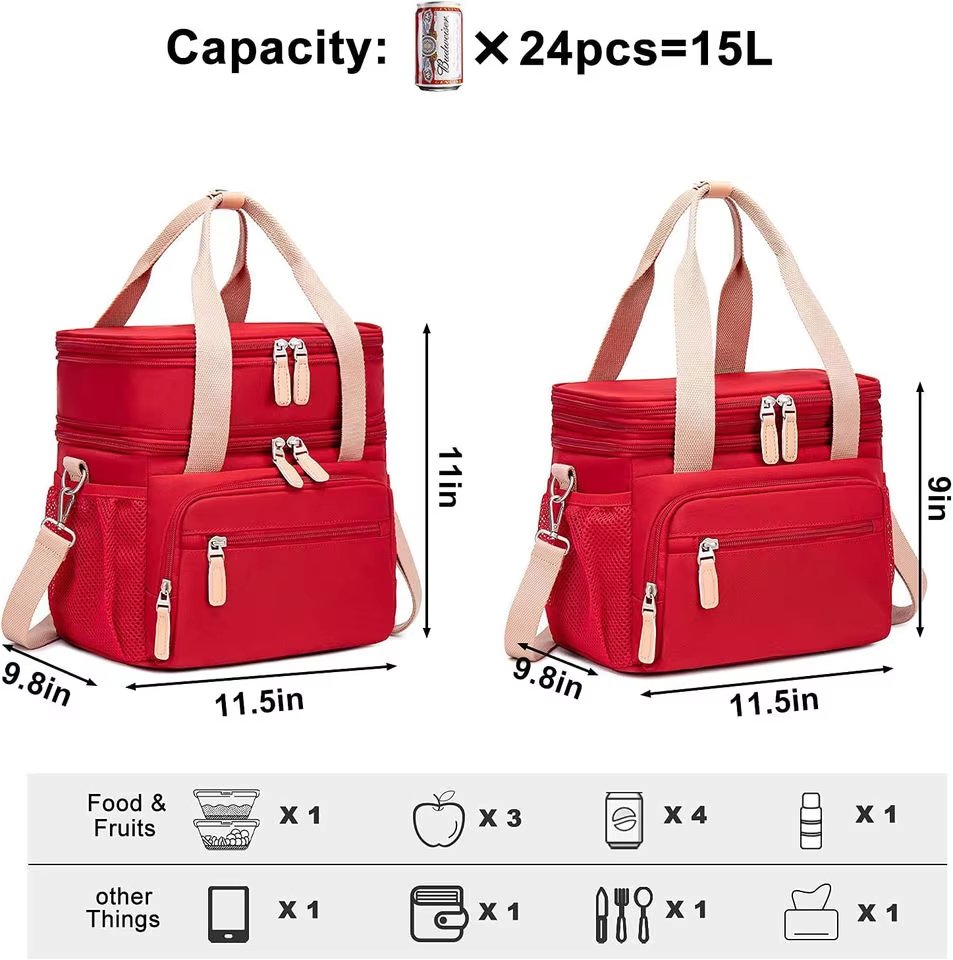 Portable Reusable Leakproof Insulated Lunch Tote Cooler Bag Oxford Waterproof Thermal Food Picnic Kid Box - product detail