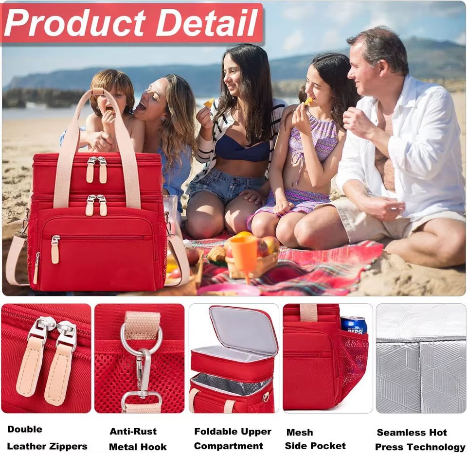 Portable Reusable Leakproof Insulated Lunch Tote Cooler Bag Oxford Waterproof Thermal Food Picnic Kid Box - product detail