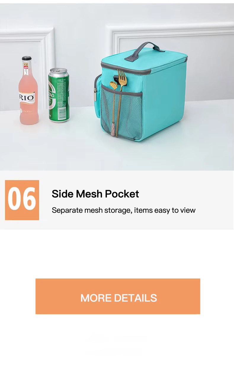 side mesh pocket holding utensils