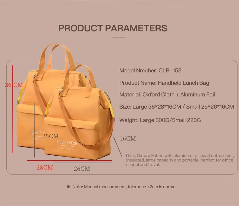 product parameters with large and small sizes