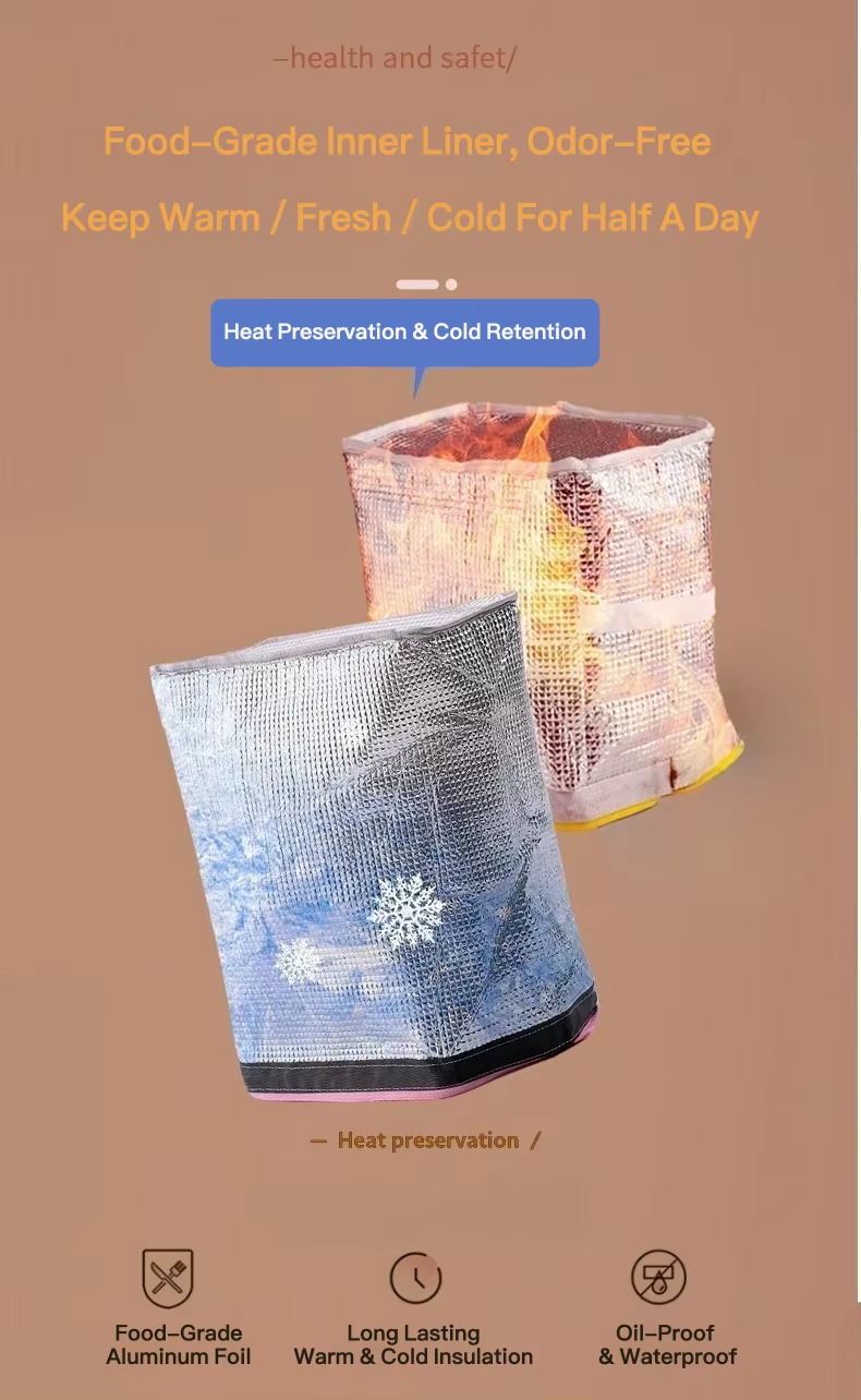 food-grade foil liner for heat and cold retention