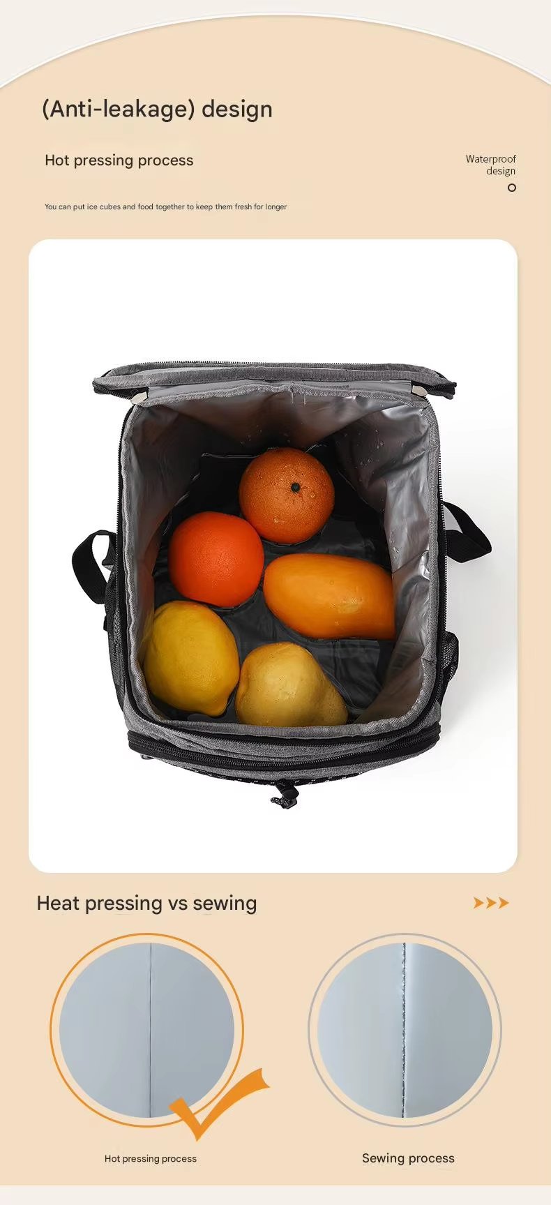 Foldable Insulated Food Delivery Bag Backpack Waterproof and Pizza Food Delivery Proof Thermal Beach Cooler - product detail