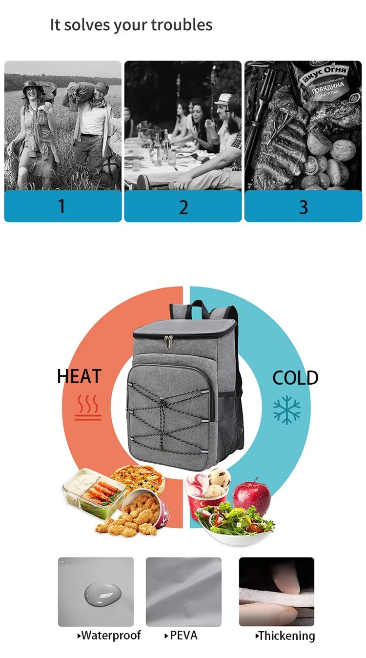 Foldable Insulated Food Delivery Bag Backpack Waterproof and Pizza Food Delivery Proof Thermal Beach Cooler - product detail