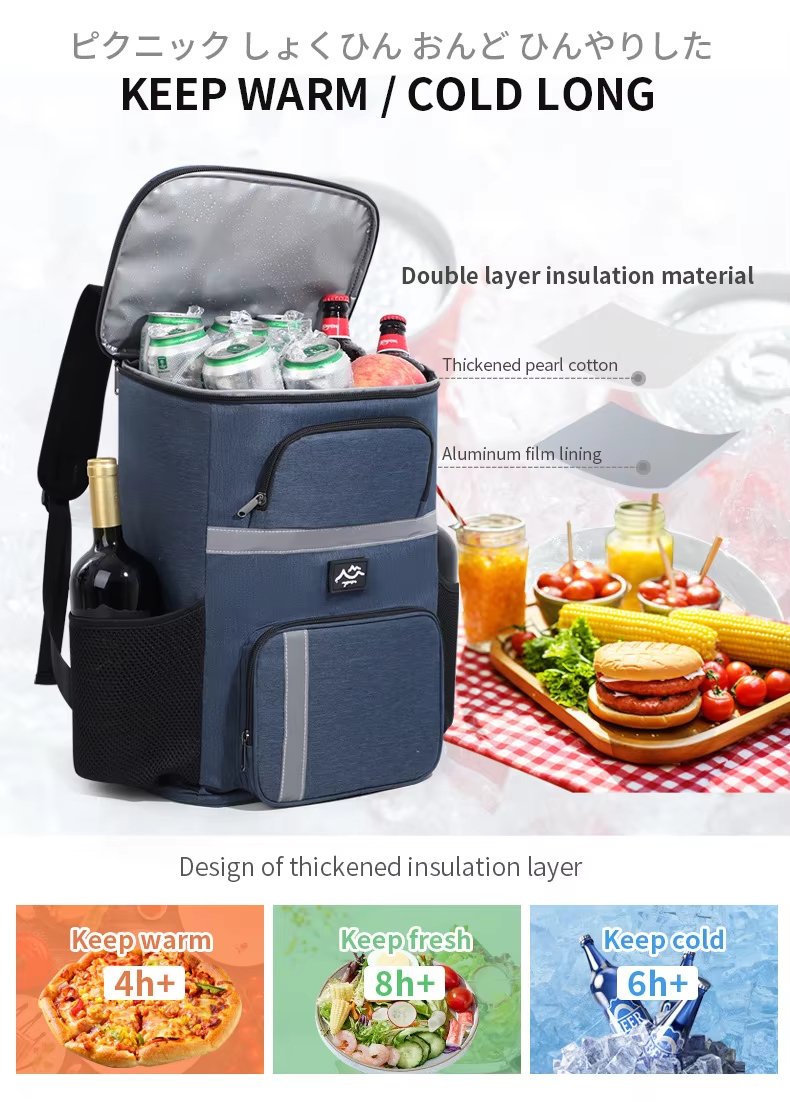 Custom Lightweight Outdoor Picnic Hiking Camping Beach Ice Chest Cooler Backpack Leakproof Insulated Soft Bag - product detail