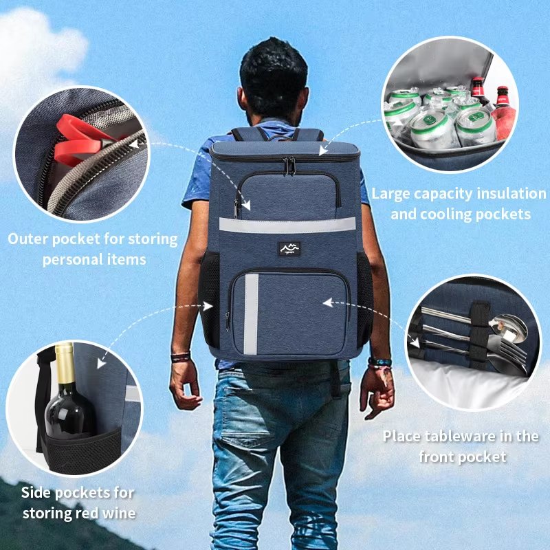 Custom Lightweight Outdoor Picnic Hiking Camping Beach Ice Chest Cooler Backpack Leakproof Insulated Soft Bag - product detail