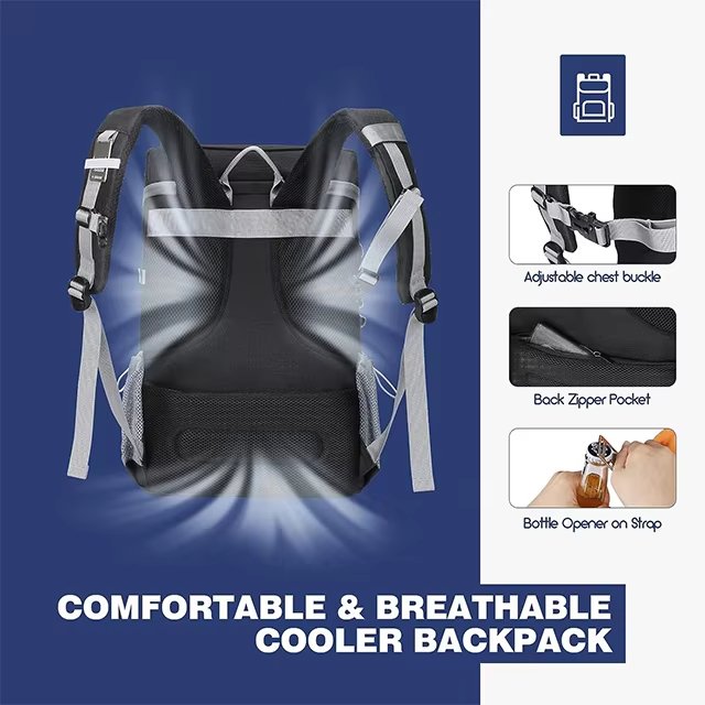 Multifunctional Leakproof Picnic Insulated Backpack Lunch Beer Wine Cooler Bag for Travel Camping Hiking - product detail