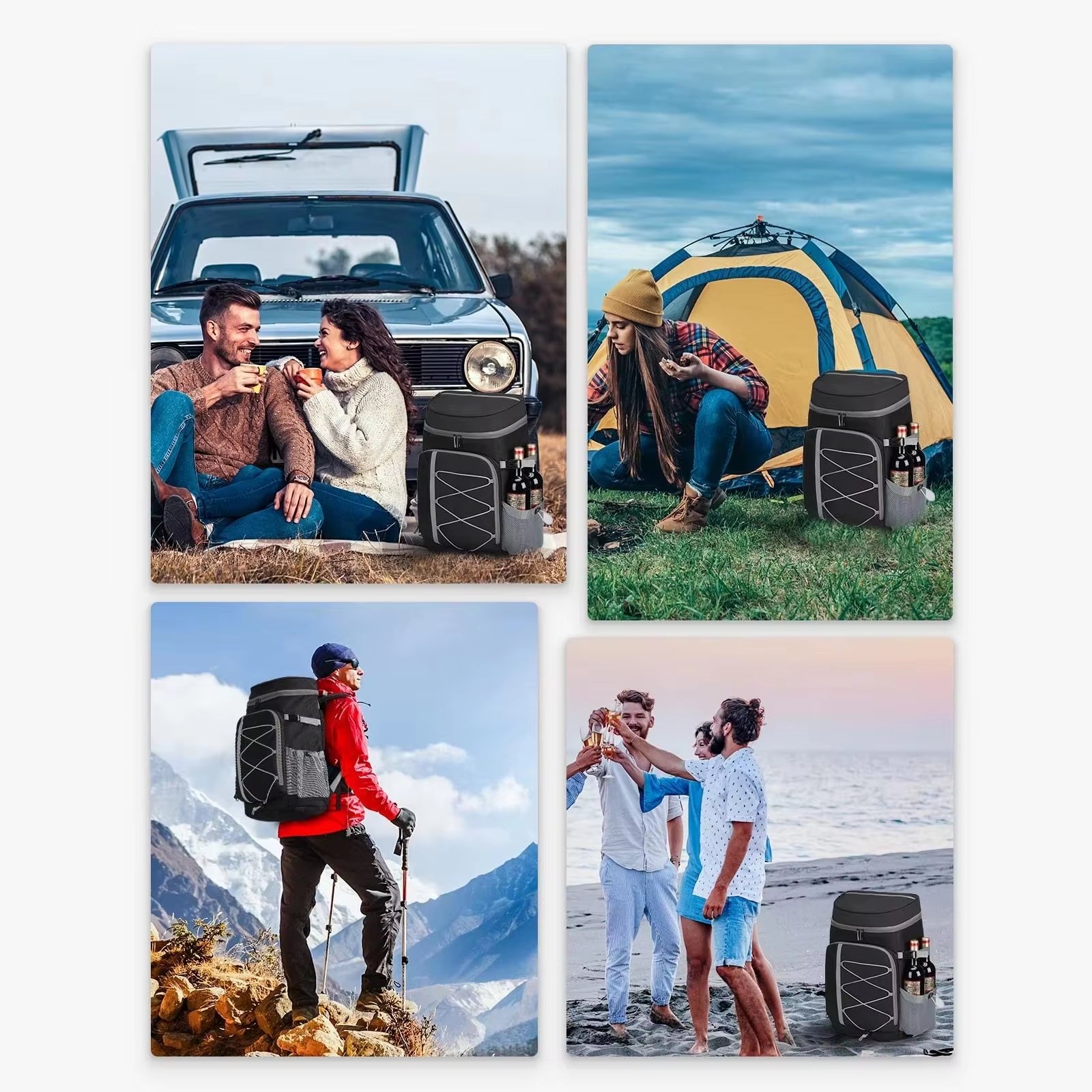Multifunctional Leakproof Picnic Insulated Backpack Lunch Beer Wine Cooler Bag for Travel Camping Hiking - product detail
